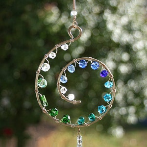 Blue crystal suncatcher, window decor, porch decor, emotional support gifts of caring, get-well gift