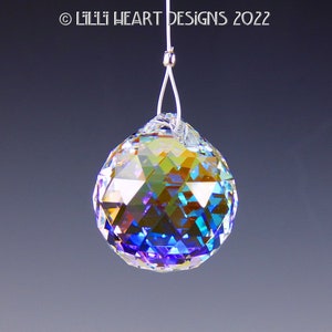 Swarovski Crystal Aurora Borealis Ball Suncatcher 20mm 8558  Ball Car Charm Suncatcher Rainbow Maker Gift Boxed Prism Lilli Heart Designs