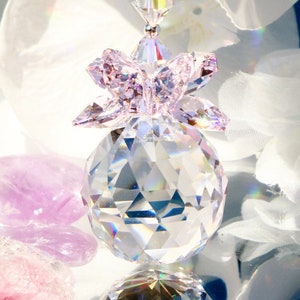 Crystal Ball Suncatcher, Pink Crystal Sun Catcher, Swarovski Crystals, Multiple Colors Available