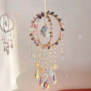 Gem Suncatcher, Rainbow Maker Sun Catcher, Hanging Crystal Prism, Window Hanger, Friendship Gift