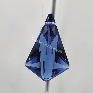 Swarovski Crystal Dark Sapphire 38mm Vibe 8950-202 Suncatcher/ Prism; Logo Etch; Beautiful Rainbows!!